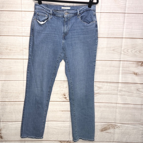 Levi's Denim - Levis 505 Straight Leg Jeans Medium Wash Blue Denim Womens Size 32